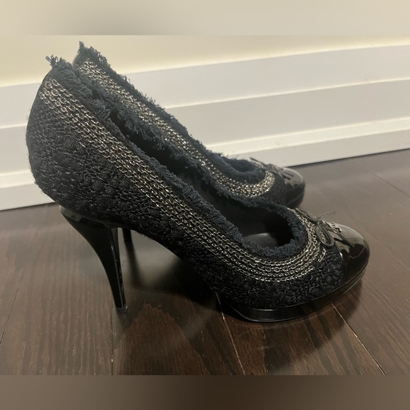 Chanel Women's tweed Escarpins Pump Heels, sz 41 EU (11 US) Black - Picture 5 of 14